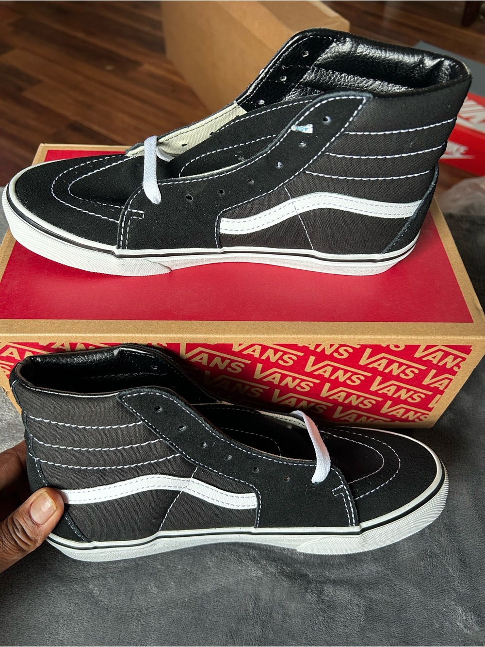 Vans Black and White High-Top Sneakers